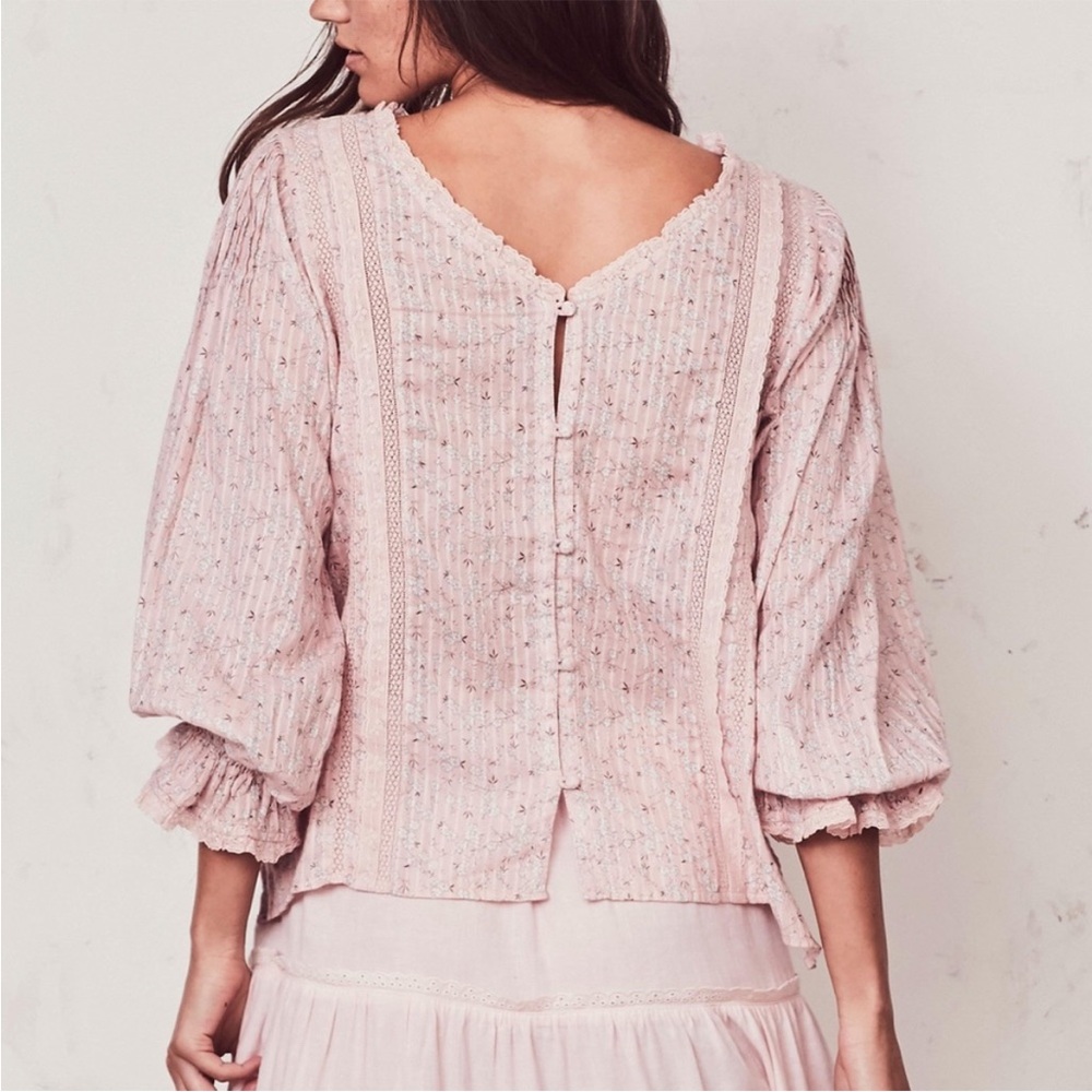 LoveShackFancy Stevie Top in Pink sz XS
